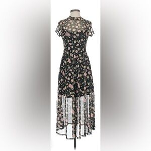 AUW Floral Sheer Maxi Cocktail Dress